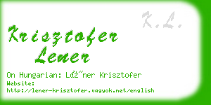 krisztofer lener business card